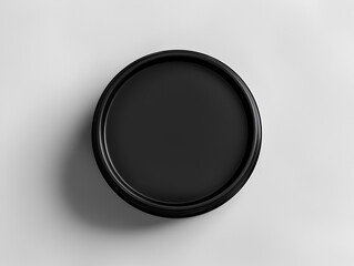 Fototapeta na wymiar Top view of metal round container, Top view of blank cosmetics jar, Empty transparent bucket with cap top view mockup, Generative AI
