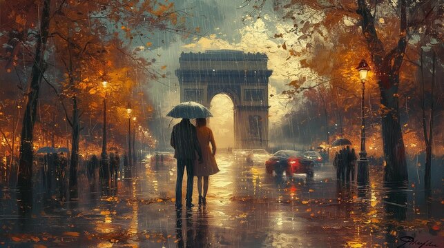 Impressionistic Love under Parisian Skies, generative ai