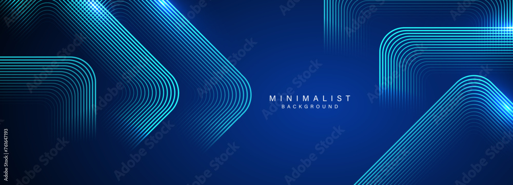 Poster abstract blue modern background with dynamic geometric shapes.
