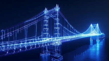 vision of architecture of a 3d model bridge project