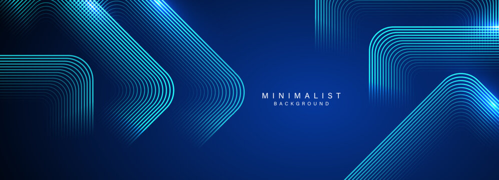 Abstract blue modern background with dynamic geometric shapes.