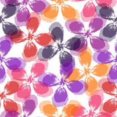 Fototapeta na wymiar Vector illustration of watercolor textured abstract art textile flower design