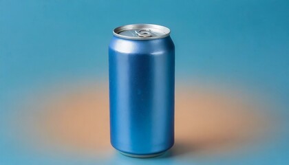 Obraz premium Aluminum blue color soft drink soda can isolated on blue background