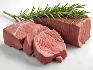 raw beef steak with rosemary