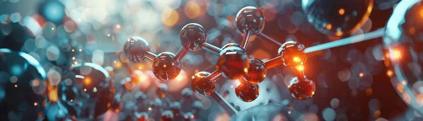 Deurstickers A Biological and pharmaceutical science fusion detailed drug molecule investigation © Creative_Bringer