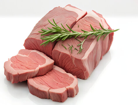 raw beef steak with rosemary