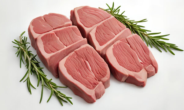 raw beef steak with rosemary