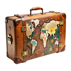 3d suitcase isolated on transparent background