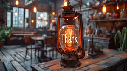 Office ambiance uplifted by a simple "Thank you" inscription.