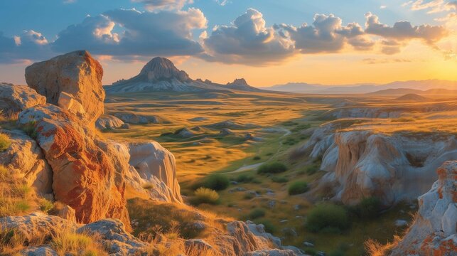 Enchanting Gobustan: A High-Contrast Showcase of Nature and History, generative ai