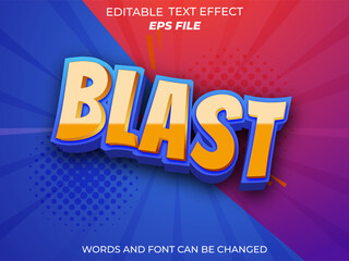 blast text effect, font editable, typography, 3d text. vector template