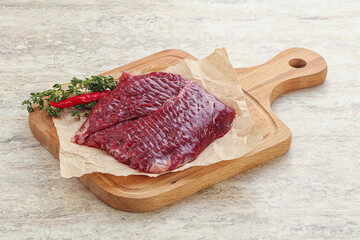 Raw beef machete steak for grill
