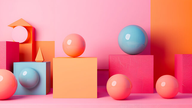 3d render of colorful easter eggs on the podium in pastel colors , abstract pastel color geometric background, minimalist mockup for podium display or showcase, 3d rendering
