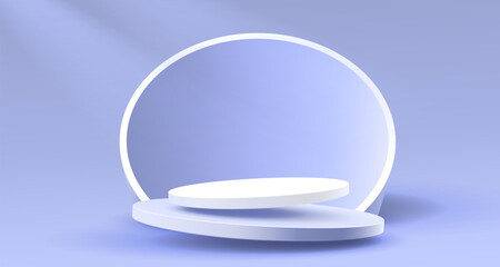 Stage podium with lighting, Stage Podium Scene with for Award, Decor element background. Vector illustration