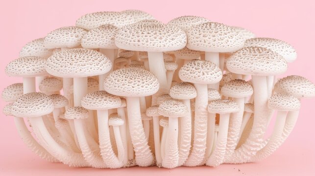 Yellowfoot mushroom   craterellus tubaeformis   beautifully displayed on soft pastel background