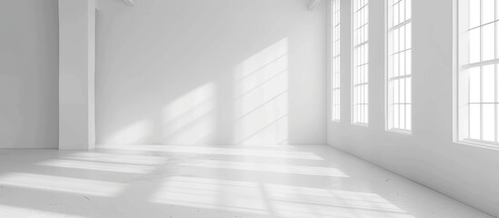 Obraz premium Minimal empty room with white color scheme.
