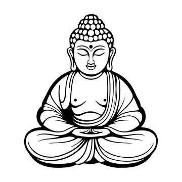 Meditating Buddha vector template