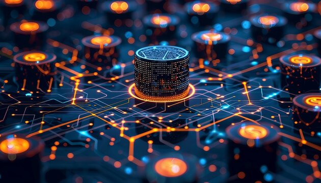 Structured Query Language (SQL) Database Queries, the concept of digital data organization with an image displaying SQL database queries being executed to retrieve specific information from structured