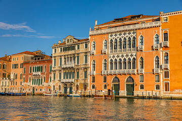 Historic Palaces on the Grand Canal in Venice, Italy