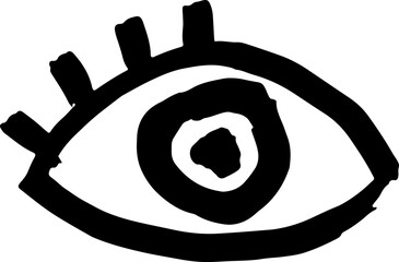 Ink Grunge Dry Brush Open Eye Icon - 761660146