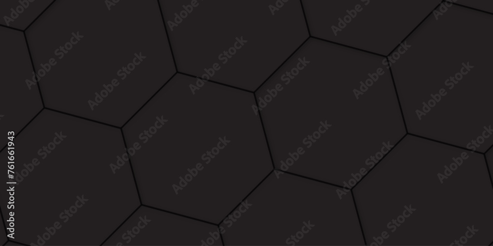 Poster abstract background with hexagon and black hexagonal background design. luxury geometric black patte