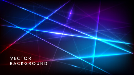Vector background. Dark backdrop with bright neon lines. Design for wallpaper, background, banner, invitation.