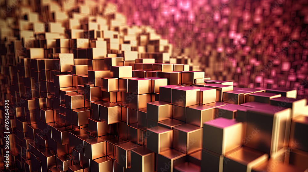 Aufkleber Abstract background with structure of cubes. Colorful cubes texture for technology backdrop.