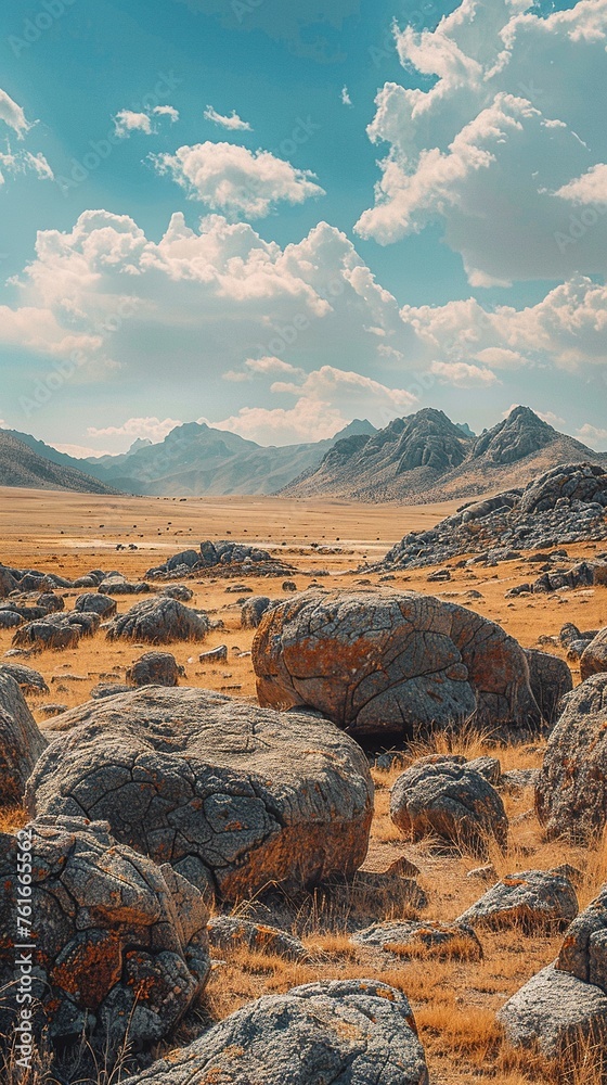 Sticker Desert landscape with rough stones