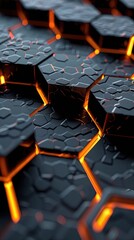 Fototapeta premium Digital hexagon abstract background