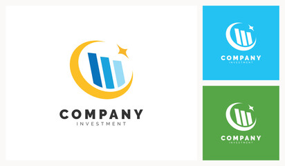 Financial Investment Statistic Graphic Chart logo design - obrazy, fototapety, plakaty