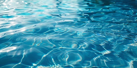 Obraz premium Blue pool water texture, ripples on clear water.