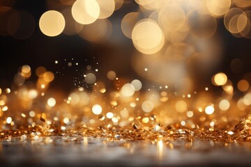 Close Up of a Gold Glitter Background Generative AI