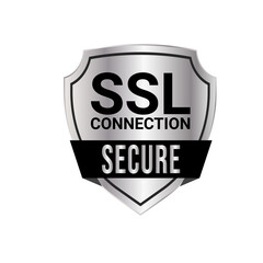 Secure SSL Encryption Logo, Secure Connection Icon Vector Illustration, SSL Certificate Icon, Secure SSL Encryption Vector Illustration 
