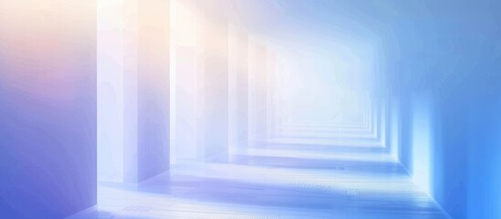 Background design with blue gradient and blurred room effect.