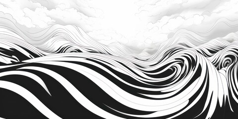 Fototapeta premium Wave Formed in the Sky Generative AI