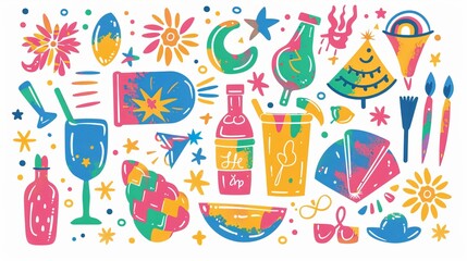 Colorful set of icons