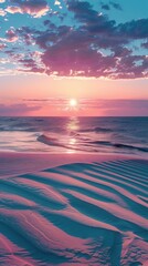 Dune beach at sunset on the island