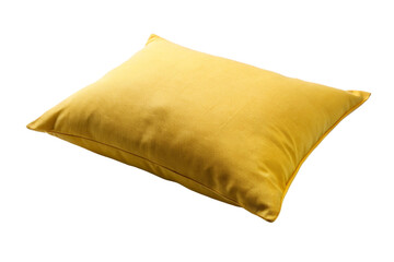 Soft yellow pillow. isolated on transparent background.