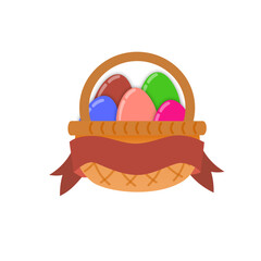 easter eggs with ribbon