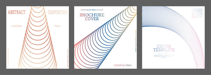 The spiral. A set of colored cover pages for a book, a catalog magazine. A template for a banner, poster and brochure. An abstract version of modern design