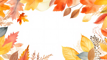Watercolor abstract background autumn collection
