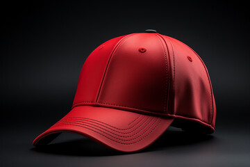 Red baseball cap isolated on white background. 3d render. Mock up