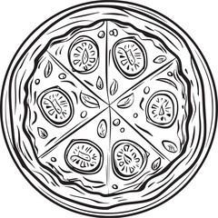 Pizza vector black and white