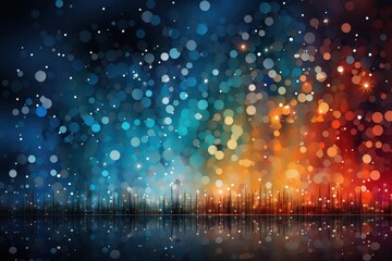 Fototapeta premium Night Sky Illuminated by Lights and Stars Generative AI