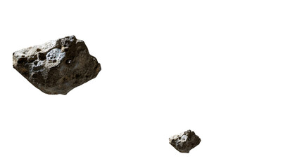 piece of coal isolated on transparent background.