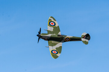 A well preserved a Supermarine Spitfire IX fighter aircraft  from World War II.