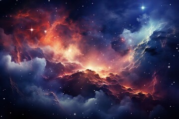 Fototapeta premium Colorful Space Filled With Stars and Clouds Generative AI