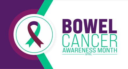 April is Bowel Cancer Awareness Month background template. Holiday concept. use to background, banner, placard, card, and poster design template with text inscription and standard color. vector