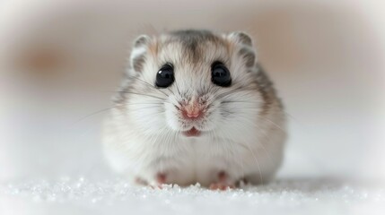 Detailed close up of hamster s expressive face   exploring pets and lifestyle through adorable eyes