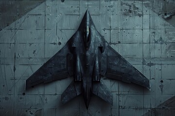 Fighter Jet Positioned on Wall